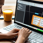 ** A person reducing screen time, showcasing the concept of taking breaks while working on a computer. Could include a timer or a reminder app icon. Focus on the "20-20-20 rule".

**